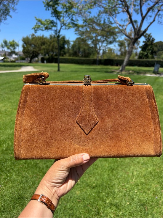 Handbags - VINTAGE COPPER Brown Suede Arm Bag